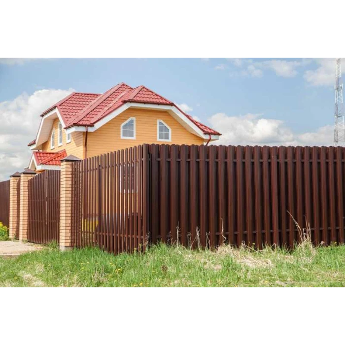 Штакетник Прямоугольный фигурный Grand Line 0,4 Полиэстер RAL 7024 Мокрый Асфальт