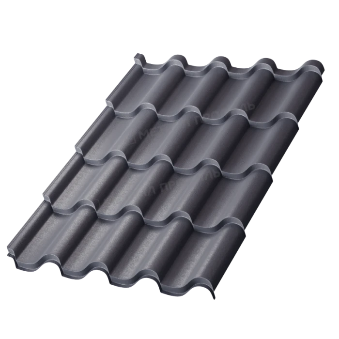 Металлочерепица Металл-Профиль Монтерроса-S 0,5 VikingMP® E RAL 7024 Серый графит